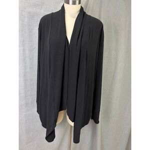 Athleta Black Draped Open Cardigan Flowy Travel Layer Soft Stretch Size S